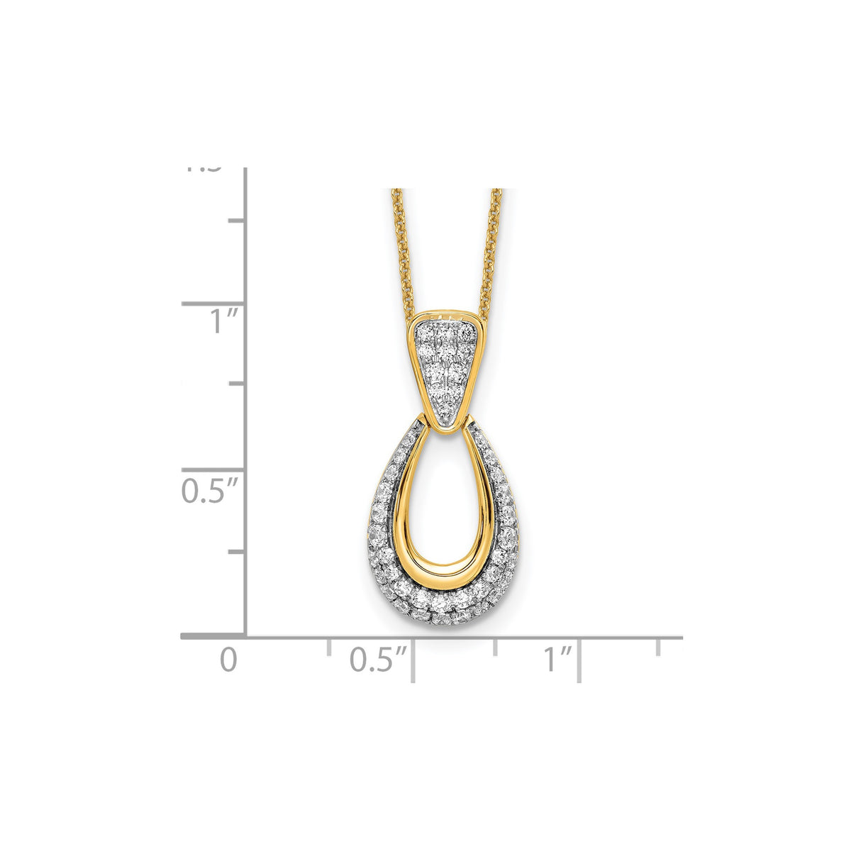 Lab-Grown Diamond Teardrop Necklace in 14K Yellow Gold (1/2 ct. tw.), 18 Inch - Sophia Jewelers