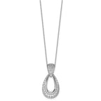 Lab-Grown Diamond Teardrop Necklace in 14K White Gold (1 1/3 ct. tw.), 18 Inch - Sophia Jewelers