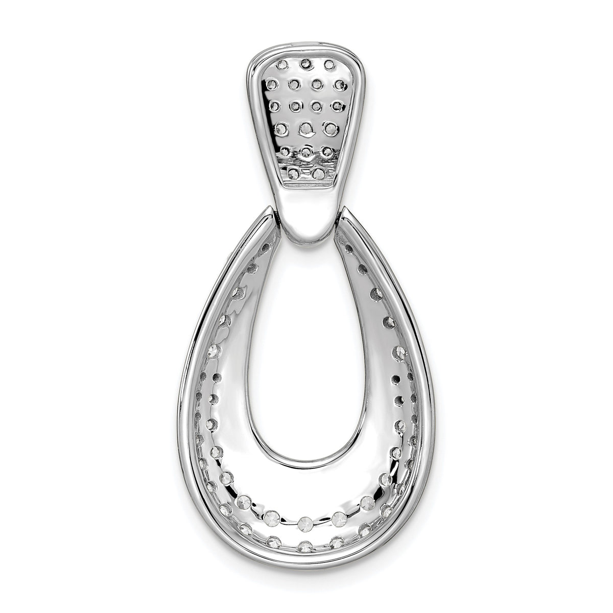 Lab-Grown Diamond Teardrop Necklace in 14K White Gold (1 1/3 ct. tw.), 18 Inch - Sophia Jewelers