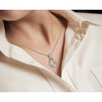 Lab-Grown Diamond Teardrop Necklace in 14K White Gold (1 1/3 ct. tw.), 18 Inch - Sophia Jewelers
