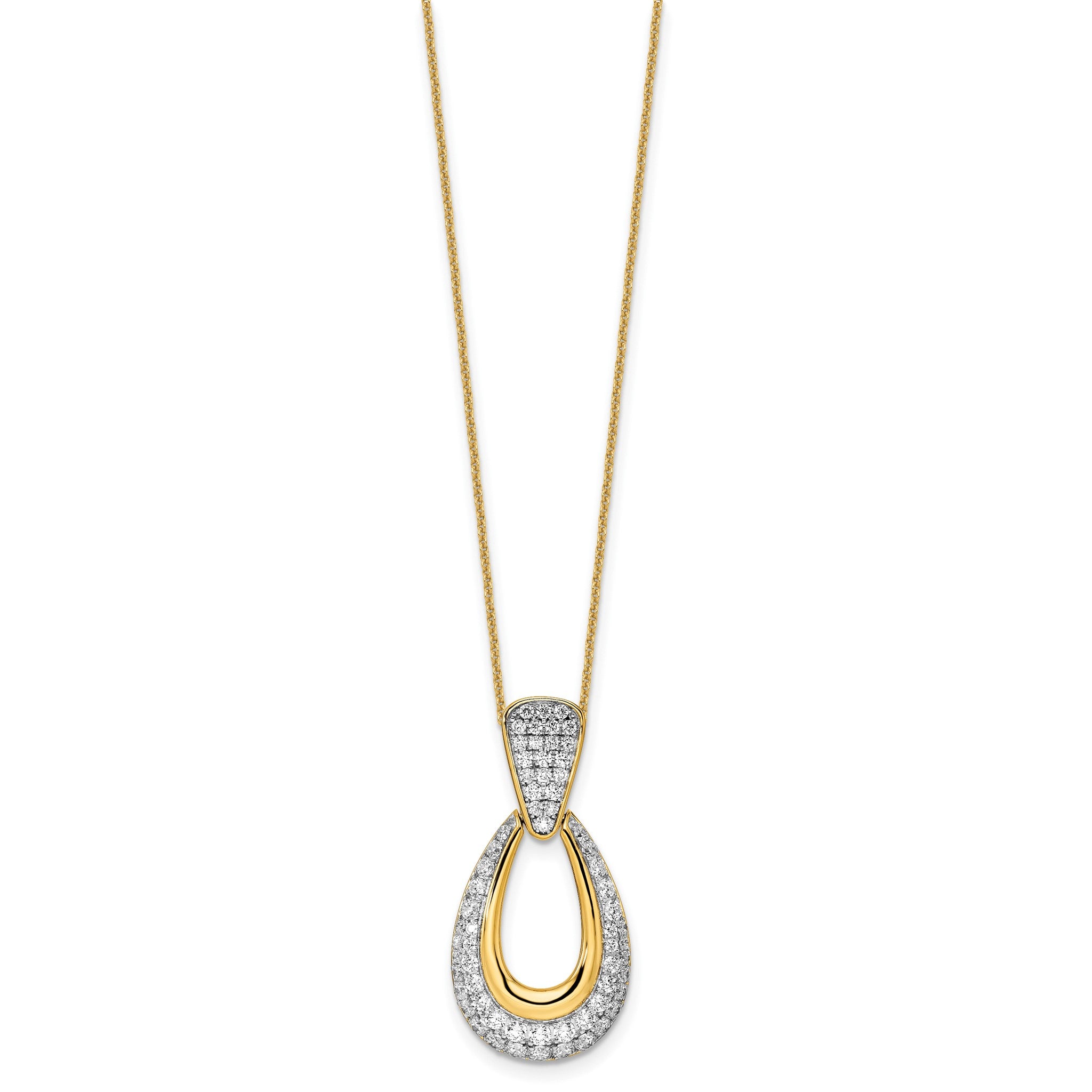 Lab-Grown Diamond Teardrop Necklace in 14K Yellow Gold (1 1/3 ct. tw.), 18 Inch Secondary image