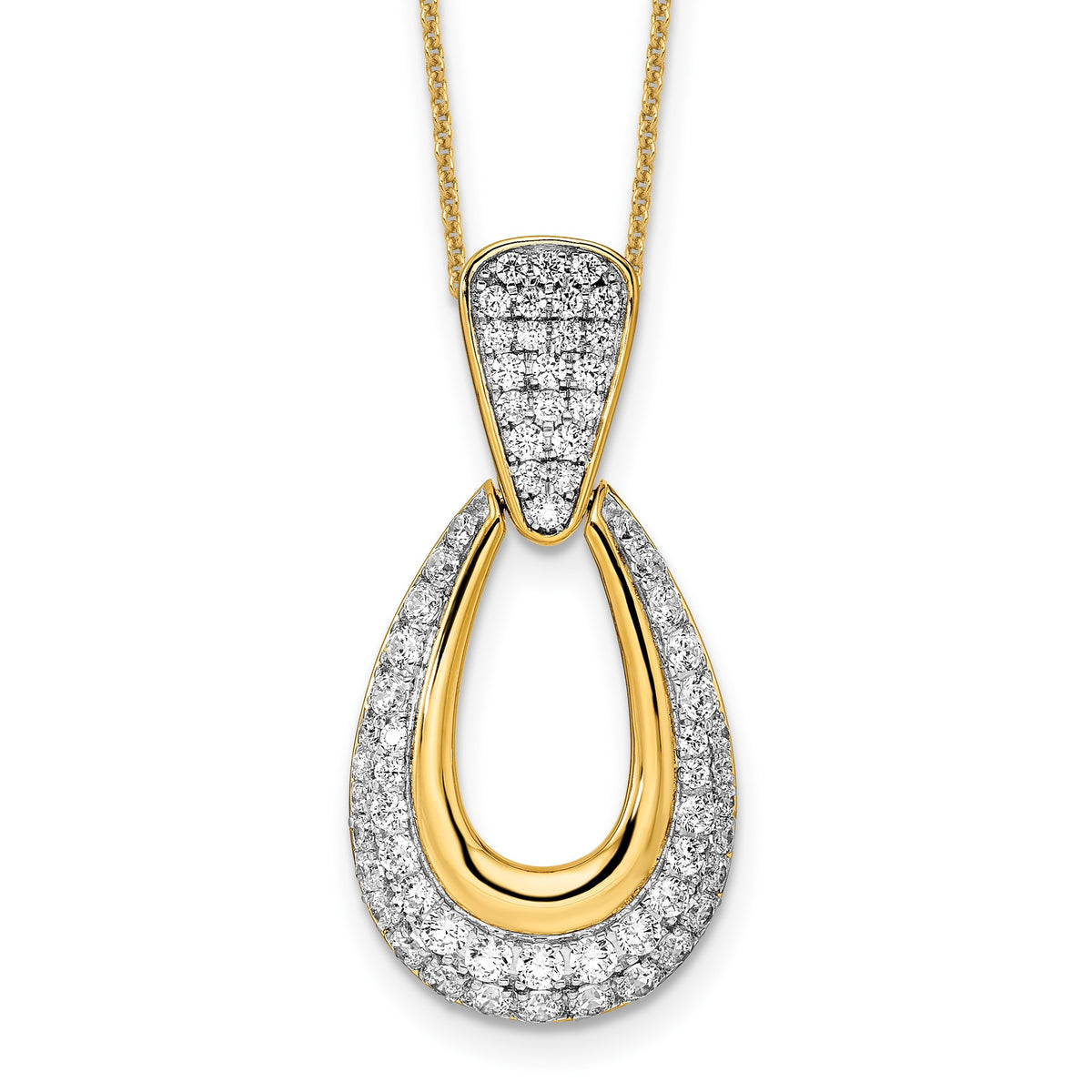 Lab-Grown Diamond Teardrop Necklace in 14K Yellow Gold (1 1/3 ct. tw.), 18 Inch - Sophia Jewelers Main image