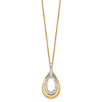 Lab-Grown Diamond Teardrop Necklace in 14K Two-Tone Gold (5/8 ct. tw.), 18 Inch - Sophia Jewelers