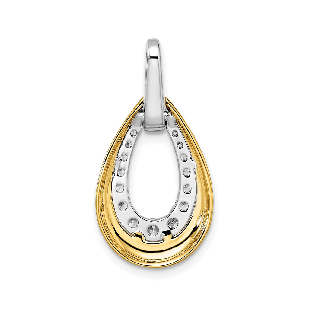 Lab-Grown Diamond Teardrop Necklace in 14K Two-Tone Gold (5/8 ct. tw.), 18 Inch - Sophia Jewelers