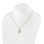 Lab-Grown Diamond Teardrop Necklace in 14K Two-Tone Gold (5/8 ct. tw.), 18 Inch - Sophia Jewelers
