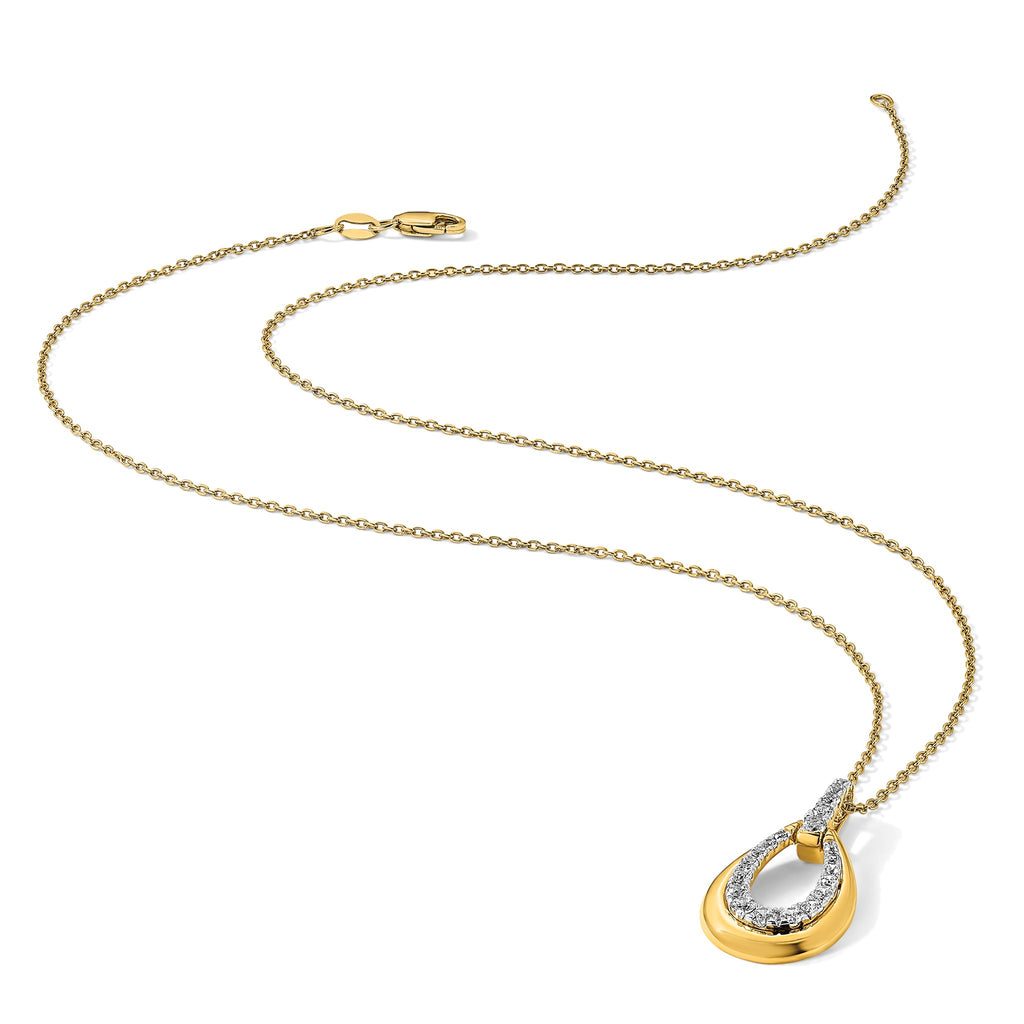 Lab-Grown Diamond Teardrop Necklace in 14K Two-Tone Gold (5/8 ct. tw.), 18 Inch - Sophia Jewelers