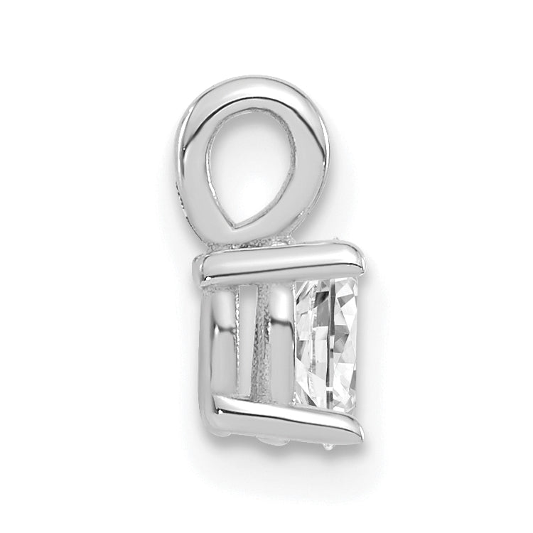 14k White Gold 1/3 carat Lab Grown Diamond VS/SI+ G+ Complete Oval Solitaire Pendant