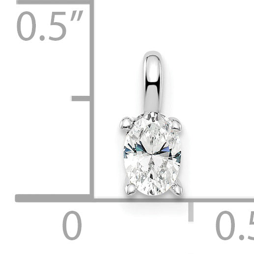 14k White Gold 1/3 carat Lab Grown Diamond VS/SI+ G+ Complete Oval Solitaire Pendant