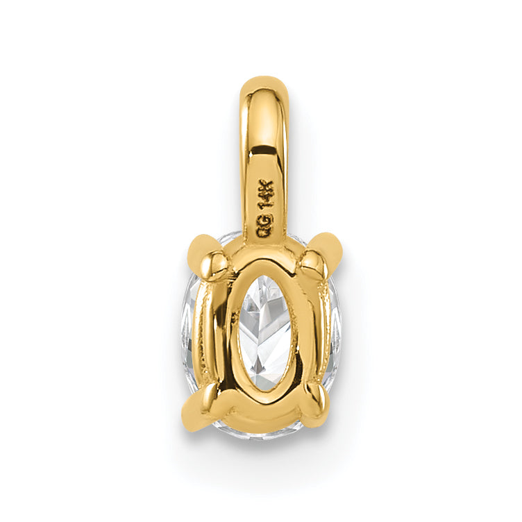 14k 1/3 carat Lab Grown Diamond VS/SI+ G+ Complete Oval Solitaire Pendant
