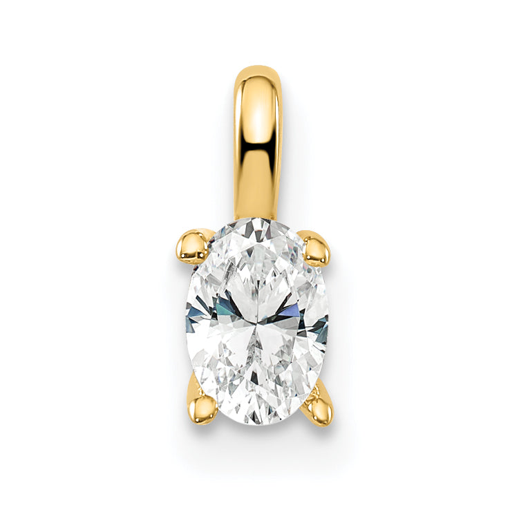 14k 1/3 carat Lab Grown Diamond VS/SI+ G+ Complete Oval Solitaire Pendant Main image