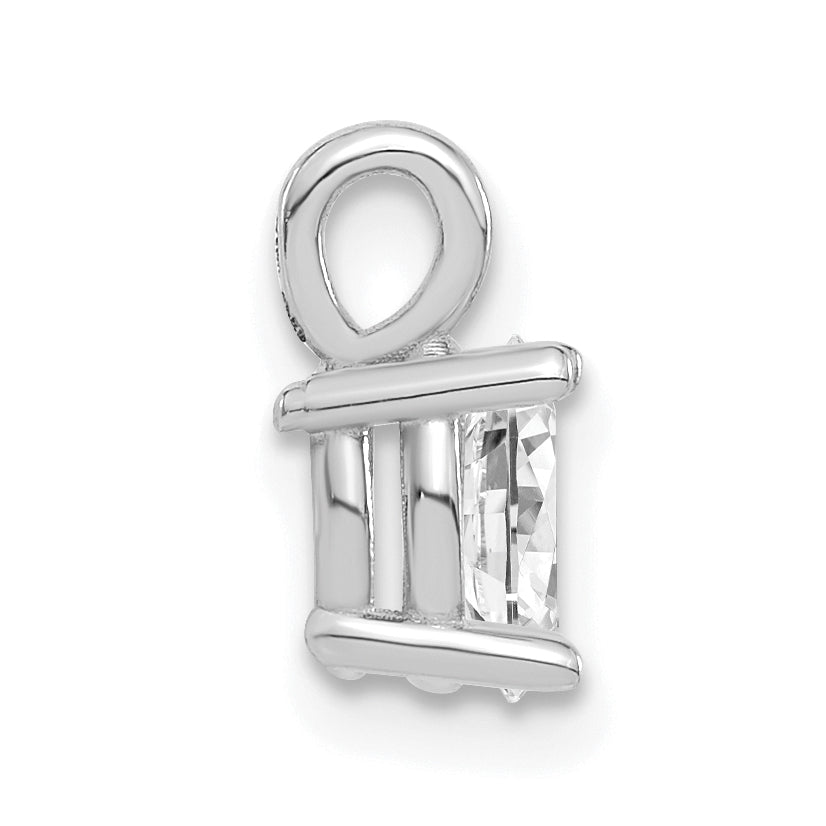 14k White Gold 1/2 carat Lab Grown Diamond VS/SI+ G+ Complete Oval Solitaire Pendant Secondary image