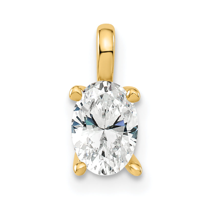 14k 1/2 carat Lab Grown Diamond VS/SI+ G+ Complete Oval Solitaire Pendant Main image