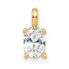 14k 1/2 carat Lab Grown Diamond VS/SI+ G+ Complete Oval Solitaire Pendant