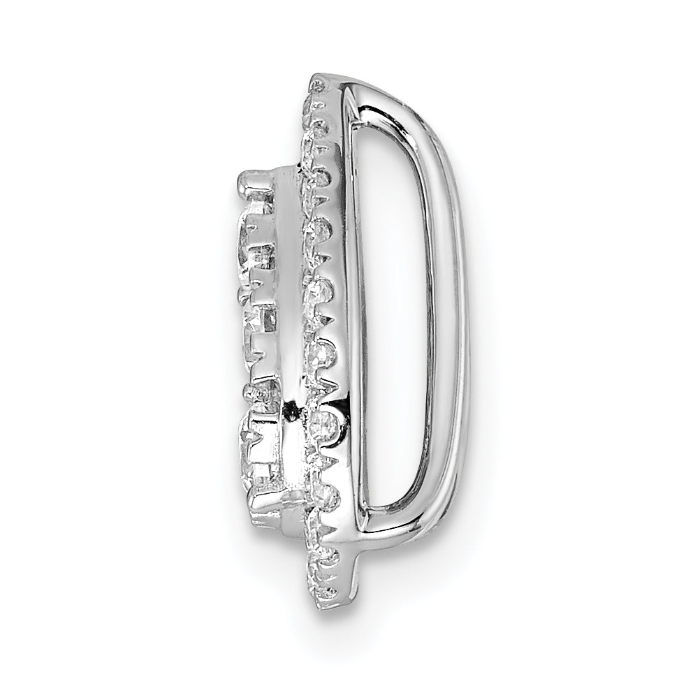 14k White Gold 5/8 carat Lab Grown Diamond VS/SI+ G+ Complete Teardrop Halo Chain Slide Pendant Secondary image