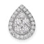 14k White Gold 5/8 carat Lab Grown Diamond VS/SI+ G+ Complete Teardrop Halo Chain Slide Pendant