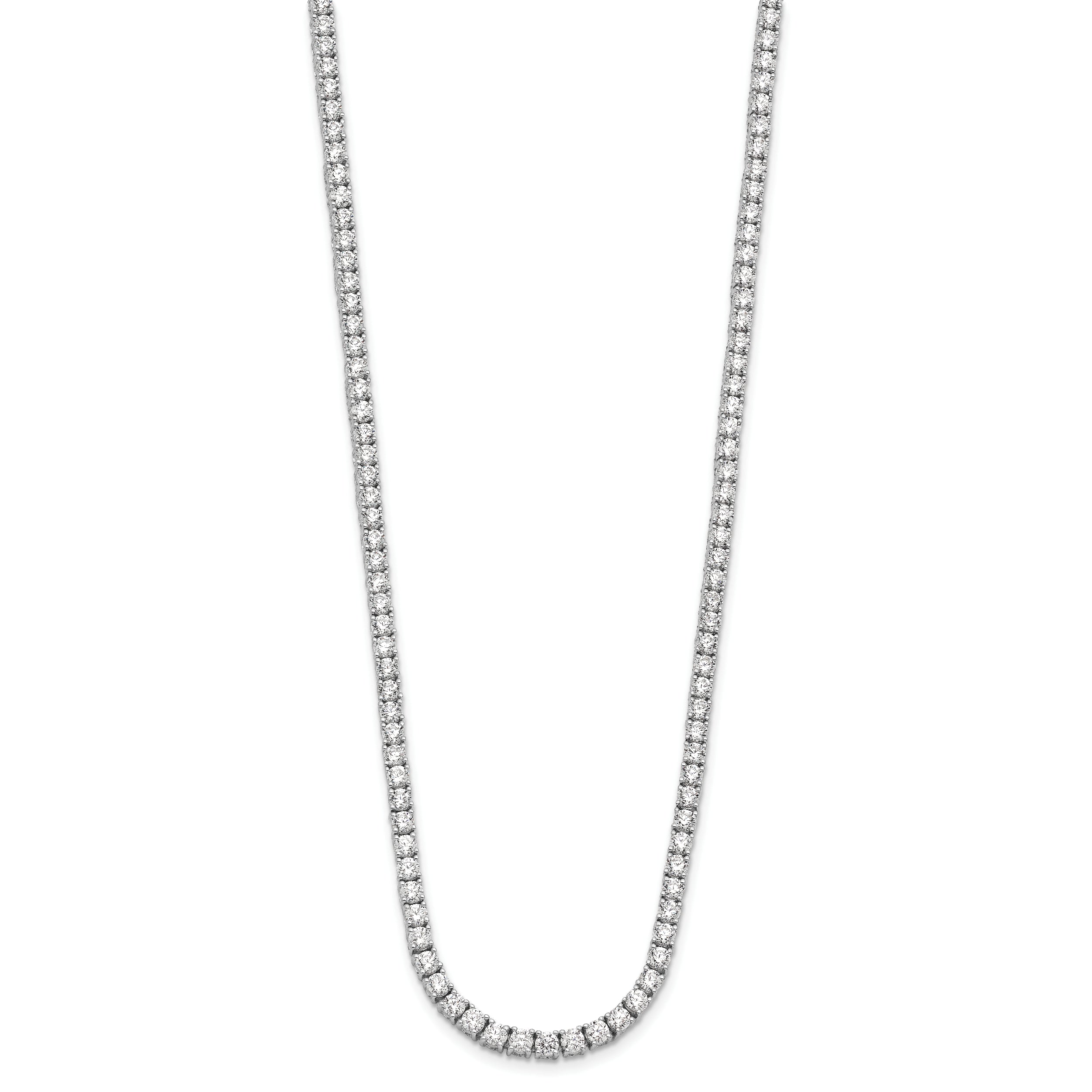 14k White Gold 10 carat Lab Grown Diamond VS+ F+ Complete 16 inch Tennis Necklace