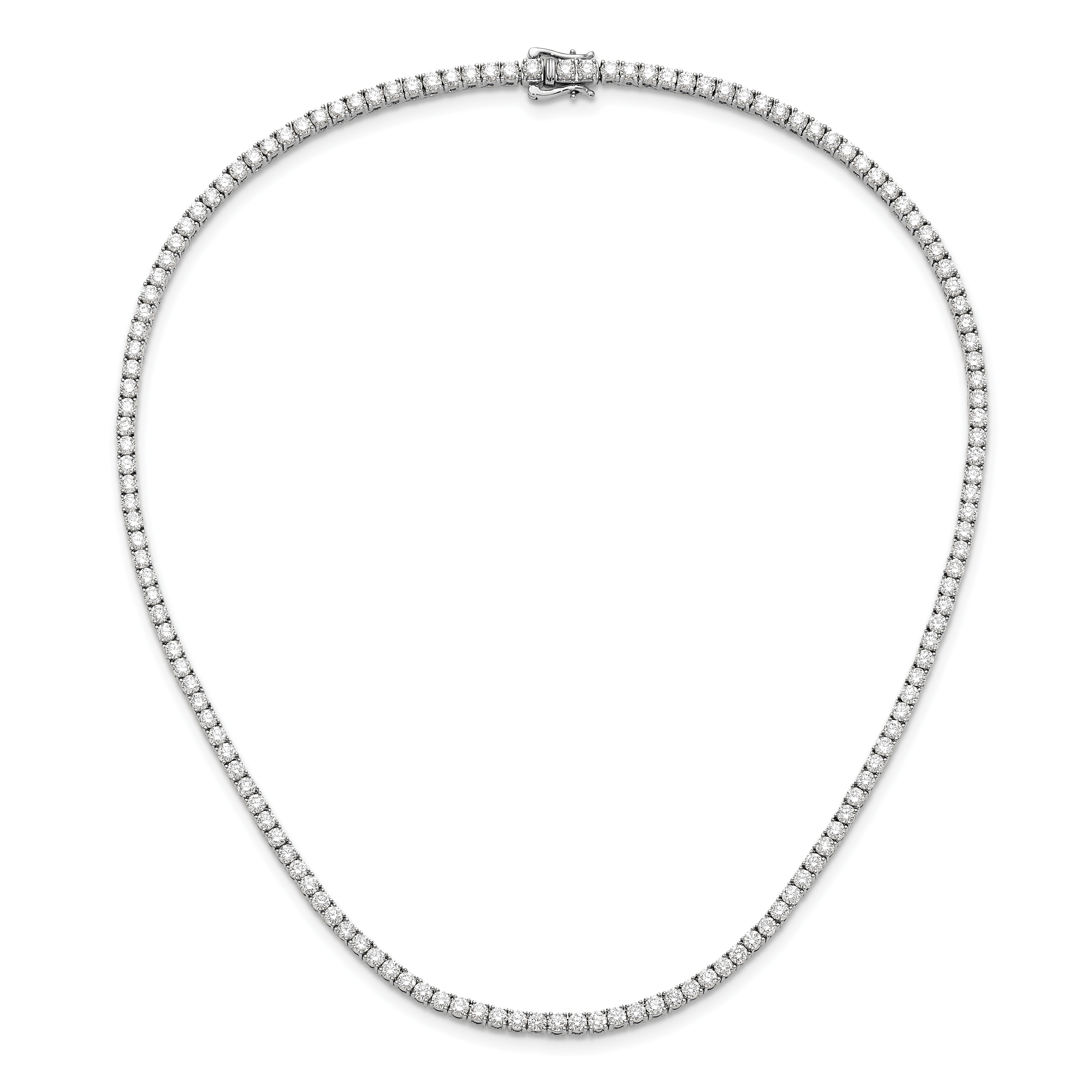 14k White Gold 10 carat Lab Grown Diamond VS+ F+ Complete 16 inch Tennis Necklace