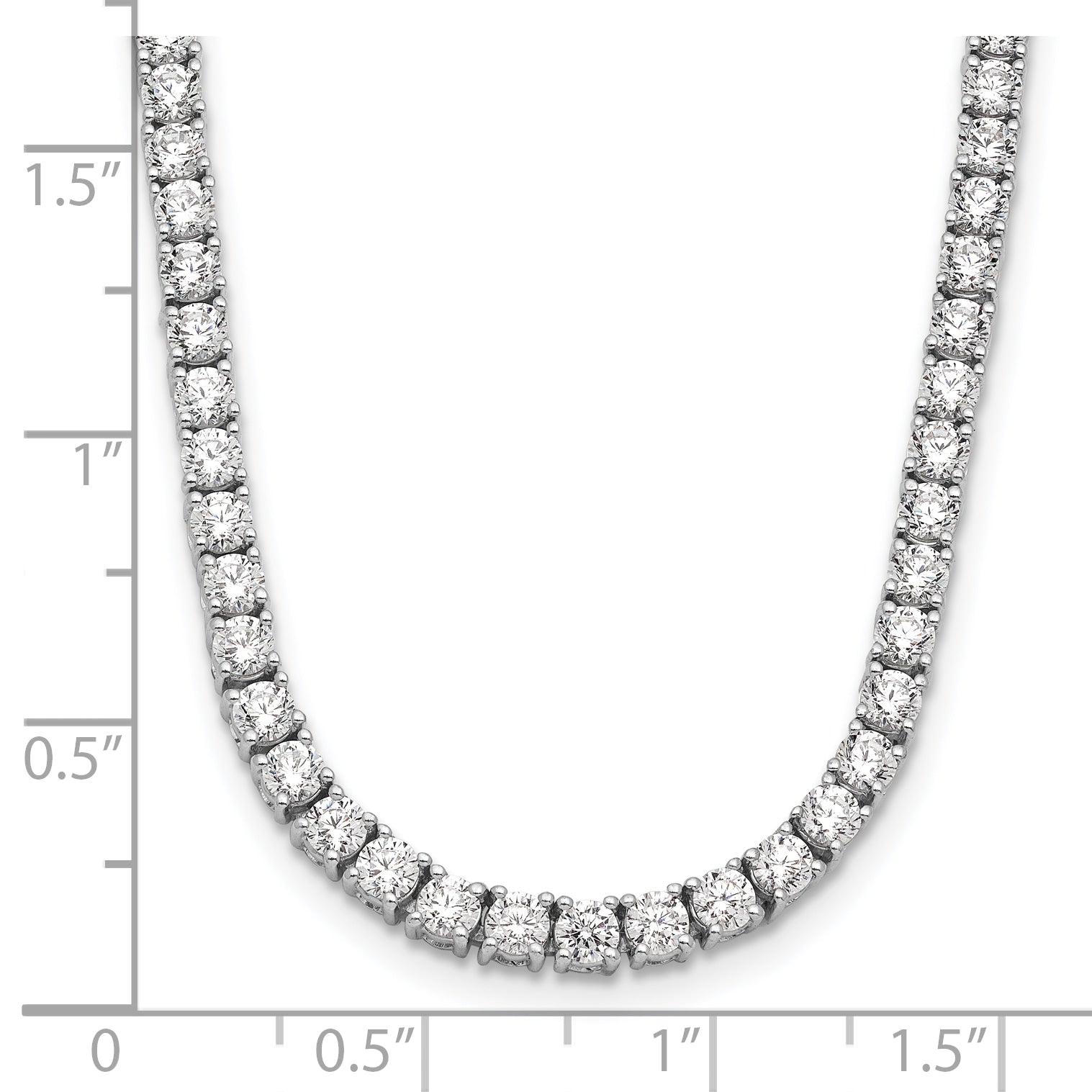 14k White Gold 10 carat Lab Grown Diamond VS+ F+ Complete 16 inch Tennis Necklace