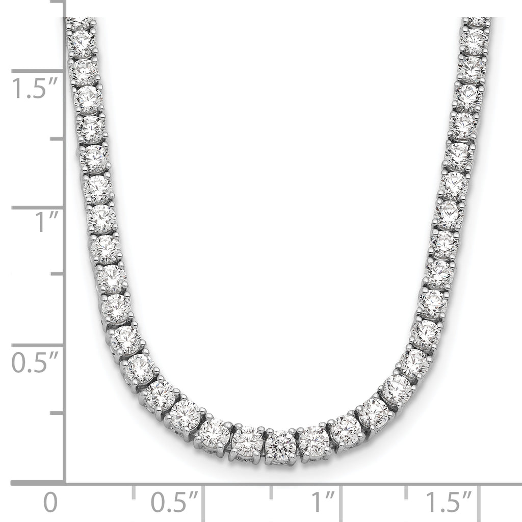 14k White Gold 10 carat Lab Grown Diamond VS+ F+ Complete 16 inch Tennis Necklace