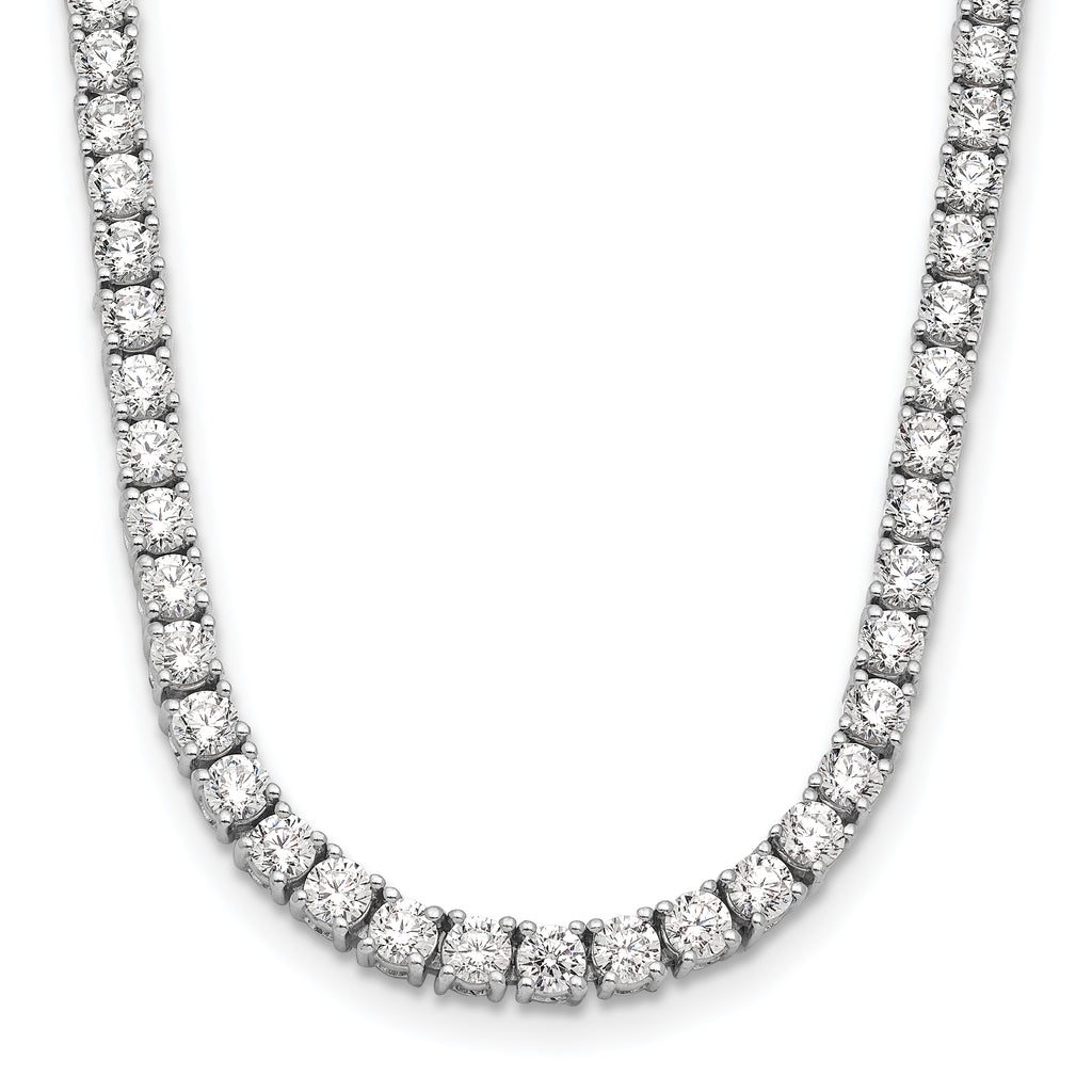 14k White Gold 10 carat Lab Grown Diamond VS/SI+ G+ Complete 16 inch Tennis Necklace