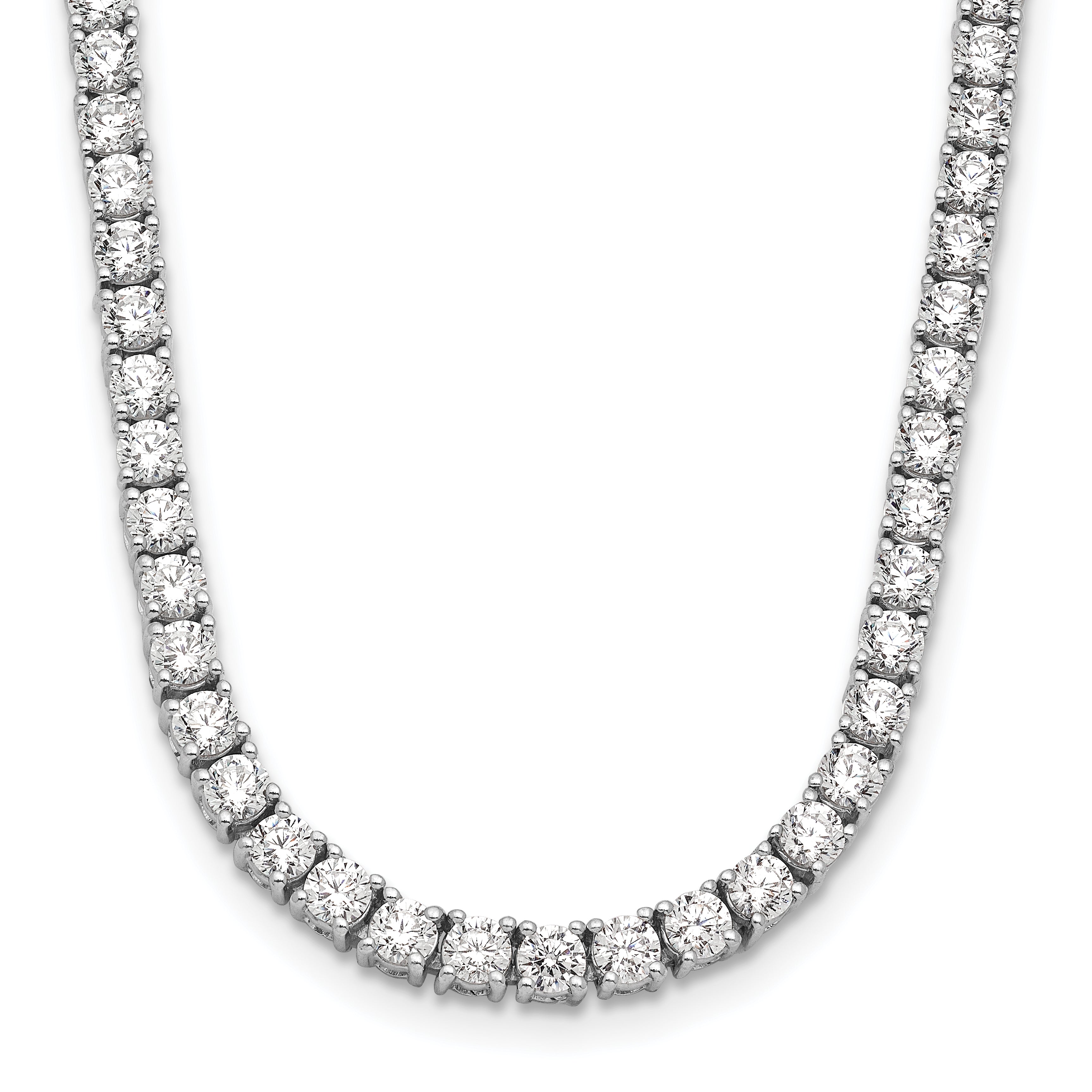 14k White Gold 10 carat Certified Lab Grown Diamond VS+ F+ Complete 16 inch Tennis Necklace