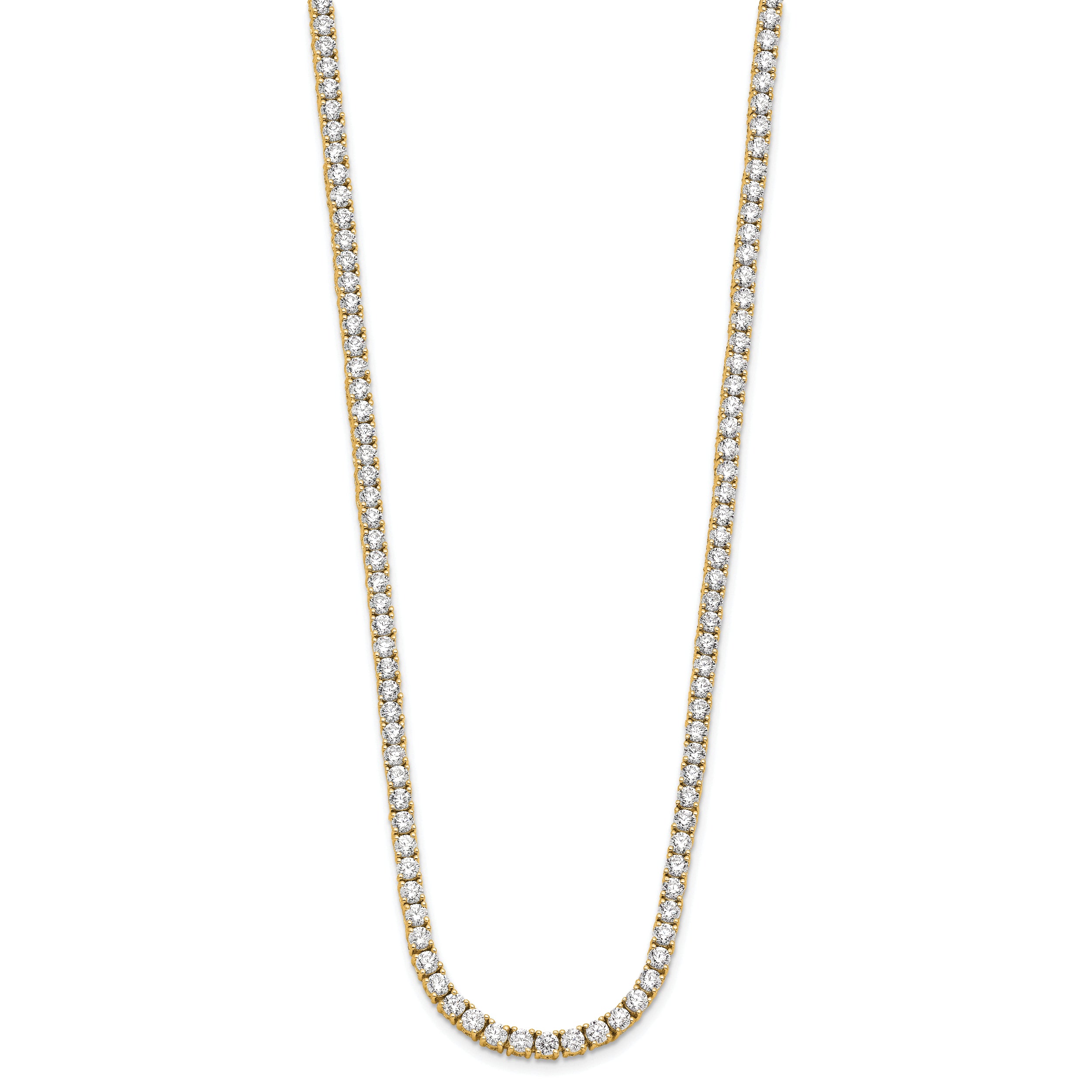 14k 10 carat Lab Grown Diamond VS+ F+ Complete 16 inch Tennis Necklace