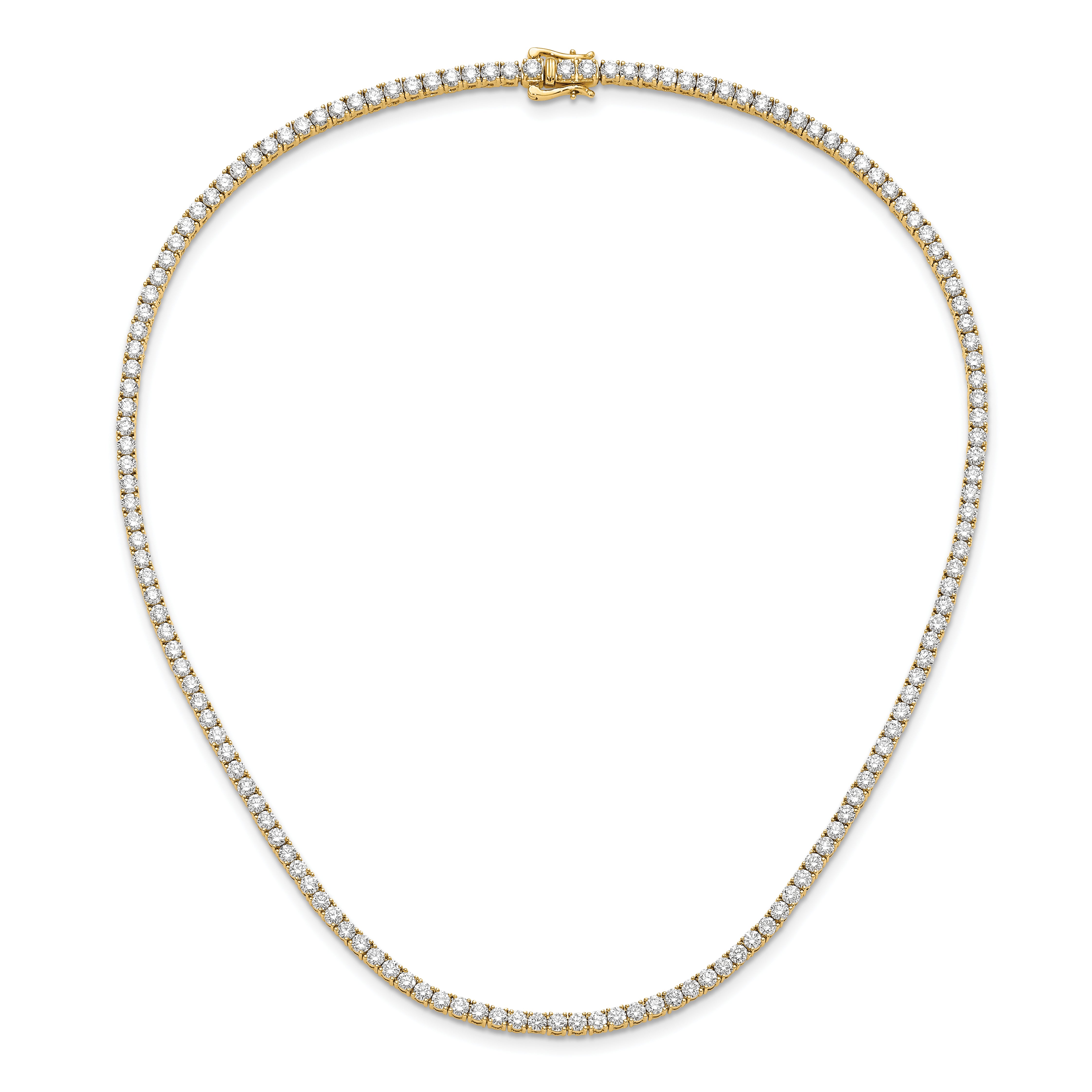 14k 10 carat Lab Grown Diamond VS+ F+ Complete 16 inch Tennis Necklace