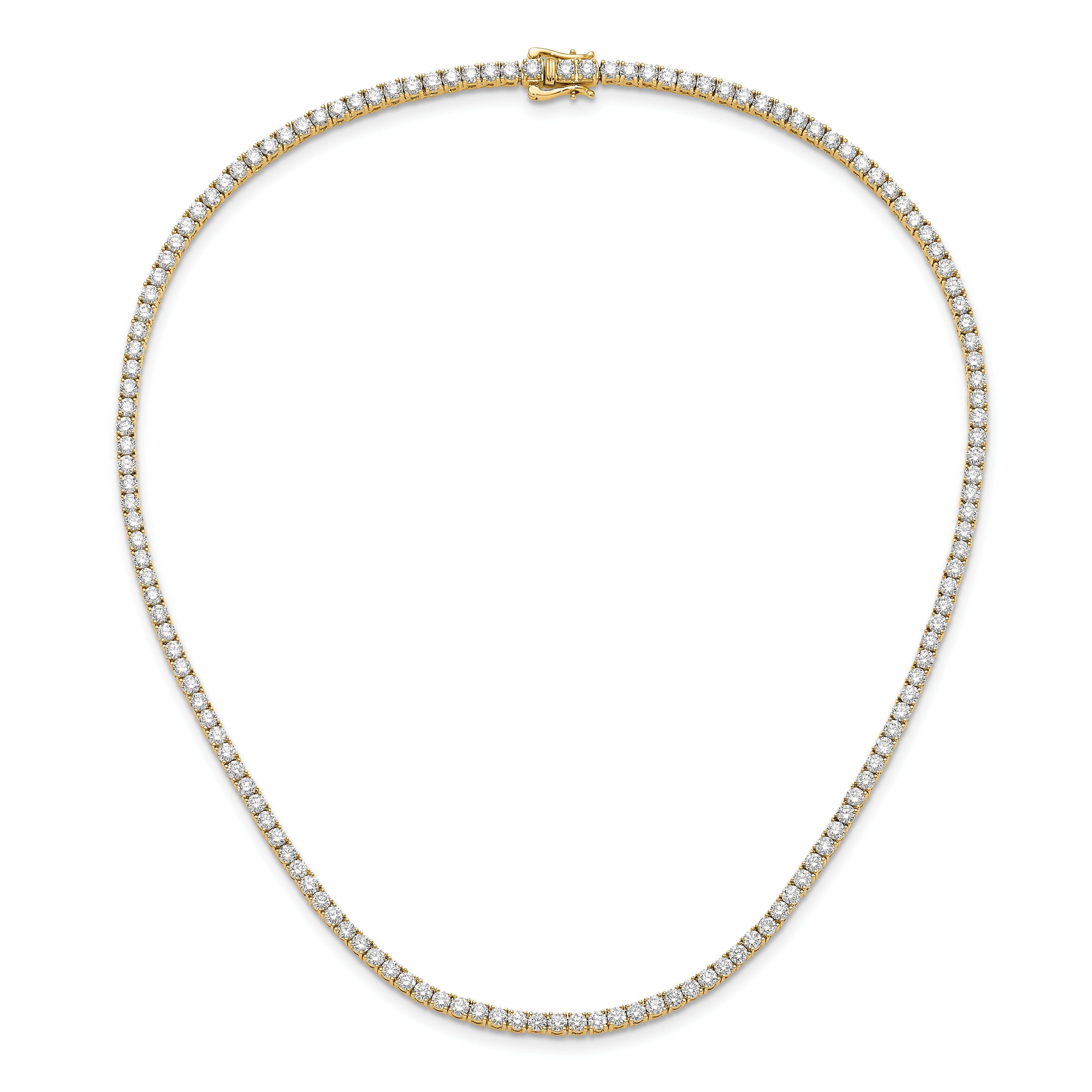 14k 10 carat Lab Grown Diamond VS+ F+ Complete 16 inch Tennis Necklace