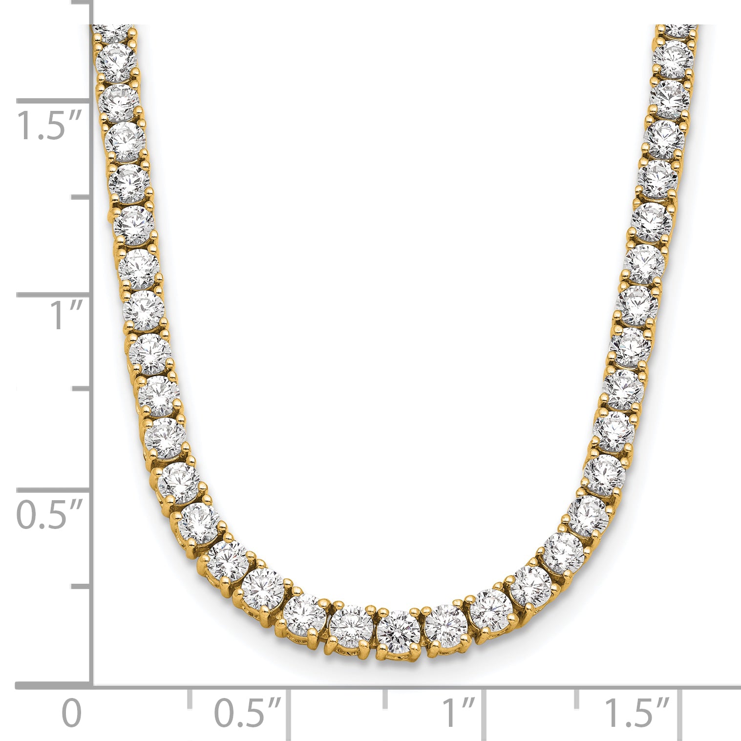 14k 10 carat Lab Grown Diamond VS+ F+ Complete 16 inch Tennis Necklace