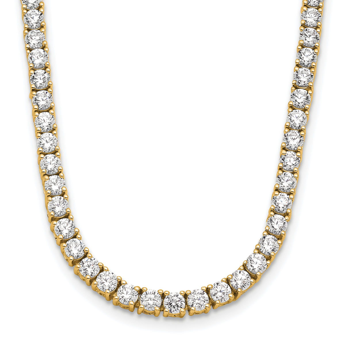 14k 10 carat Lab Grown Diamond VS+ F+ Complete 16 inch Tennis Necklace
