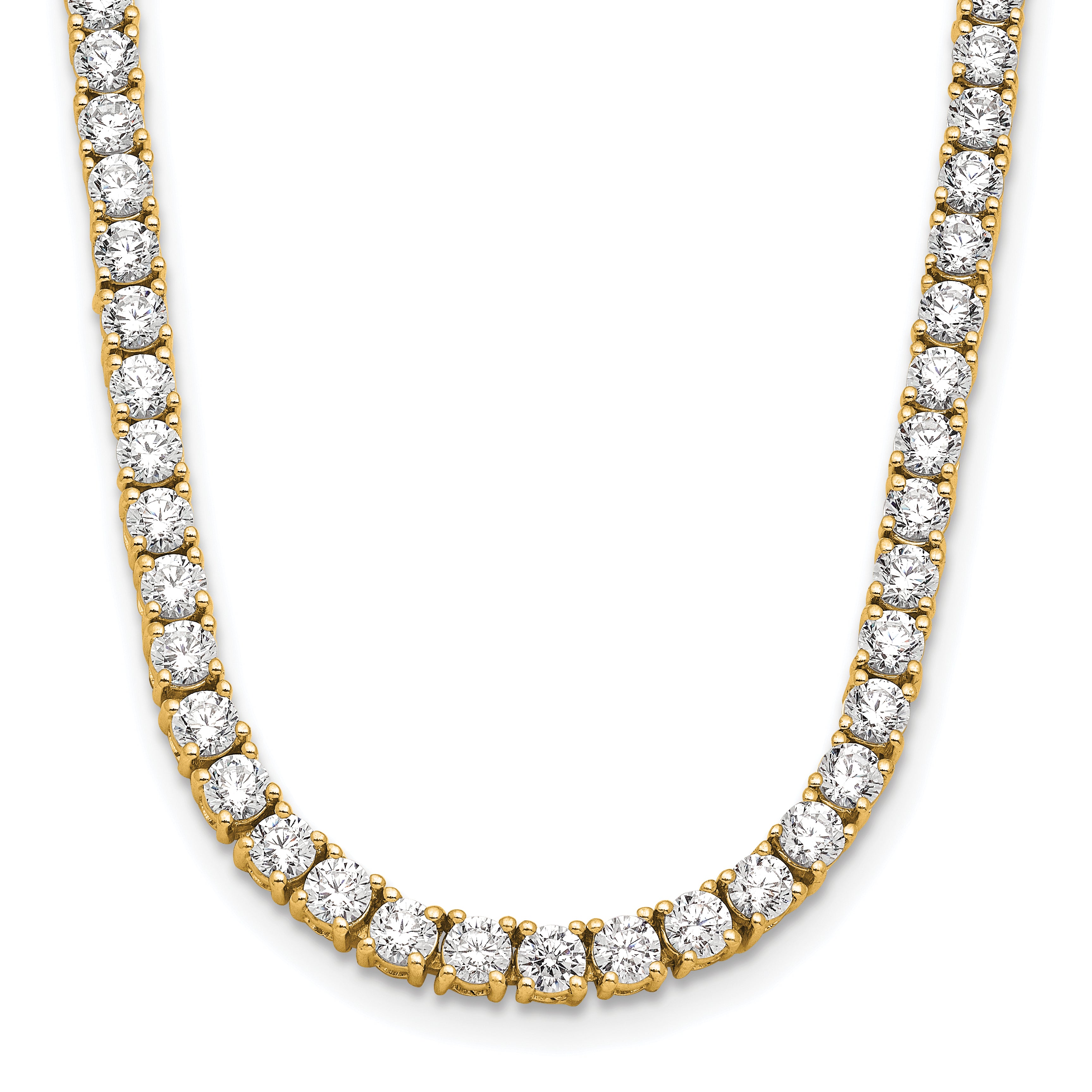 14k 10 carat Lab Grown Diamond VS+ F+ Complete 16 inch Tennis Necklace