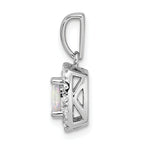 14k White Gold 1/4 carat Lab Grown Diamond VS/SI+ G+ October Birthstone Lab Created Opal Halo Pendant