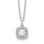 10k White Gold 1/4 carat Lab Grown Diamond VS/SI+ G+ and Created Opal Complete 18 inch Necklace