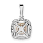 14k White Gold 1/4 carat Lab Grown Diamond VS/SI+ G+ June Birthstone Freshwater Cultered Pearl Halo Pendant