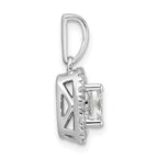 14k White Gold 1/4 carat Lab Grown Diamond VS/SI+ G+ April Birthstone White Sapphire Halo Pendant