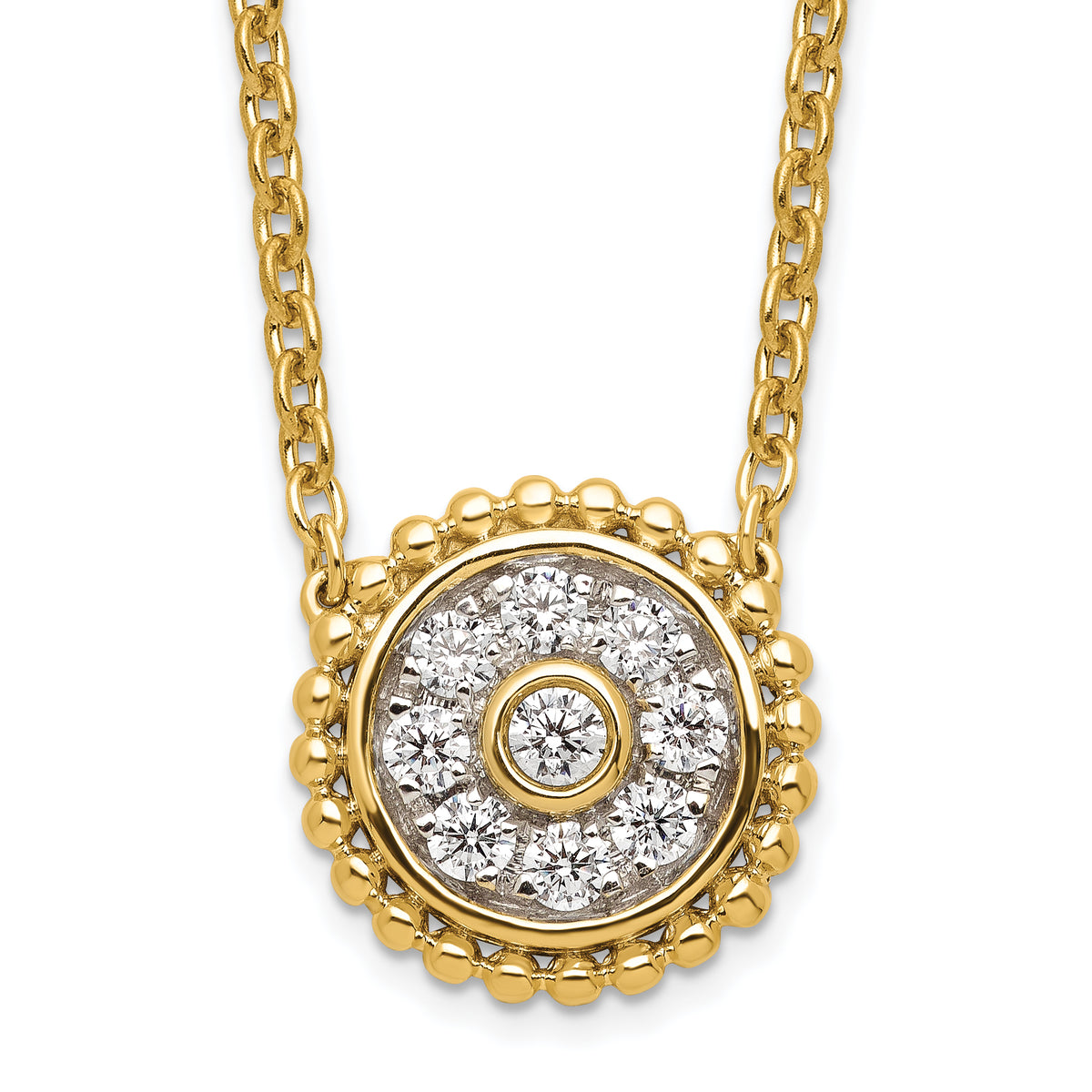 14k 1/3 carat Lab Grown Diamond VS/SI+ G+ Round 18 inch Necklace