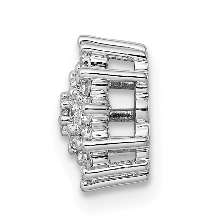 14k White Gold 1/4 carat Lab Grown Diamond VS/SI+ G+ Complete Chain Slide Pendant Secondary image