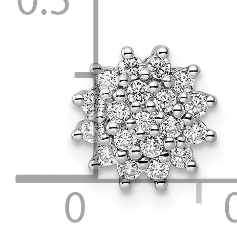 14k White Gold 1/4 carat Lab Grown Diamond VS/SI+ G+ Complete Chain Slide Pendant
