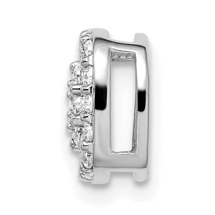14k White Gold 3/8 carat Lab Grown Diamond VS/SI+ G+ Complete Chain Slide Pendant