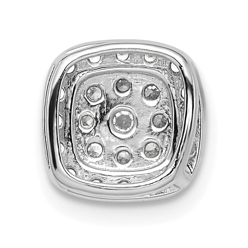 14k White Gold 3/8 carat Lab Grown Diamond VS/SI+ G+ Complete Chain Slide Pendant
