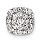 14k White Gold 3/8 carat Lab Grown Diamond VS/SI+ G+ Complete Chain Slide Pendant