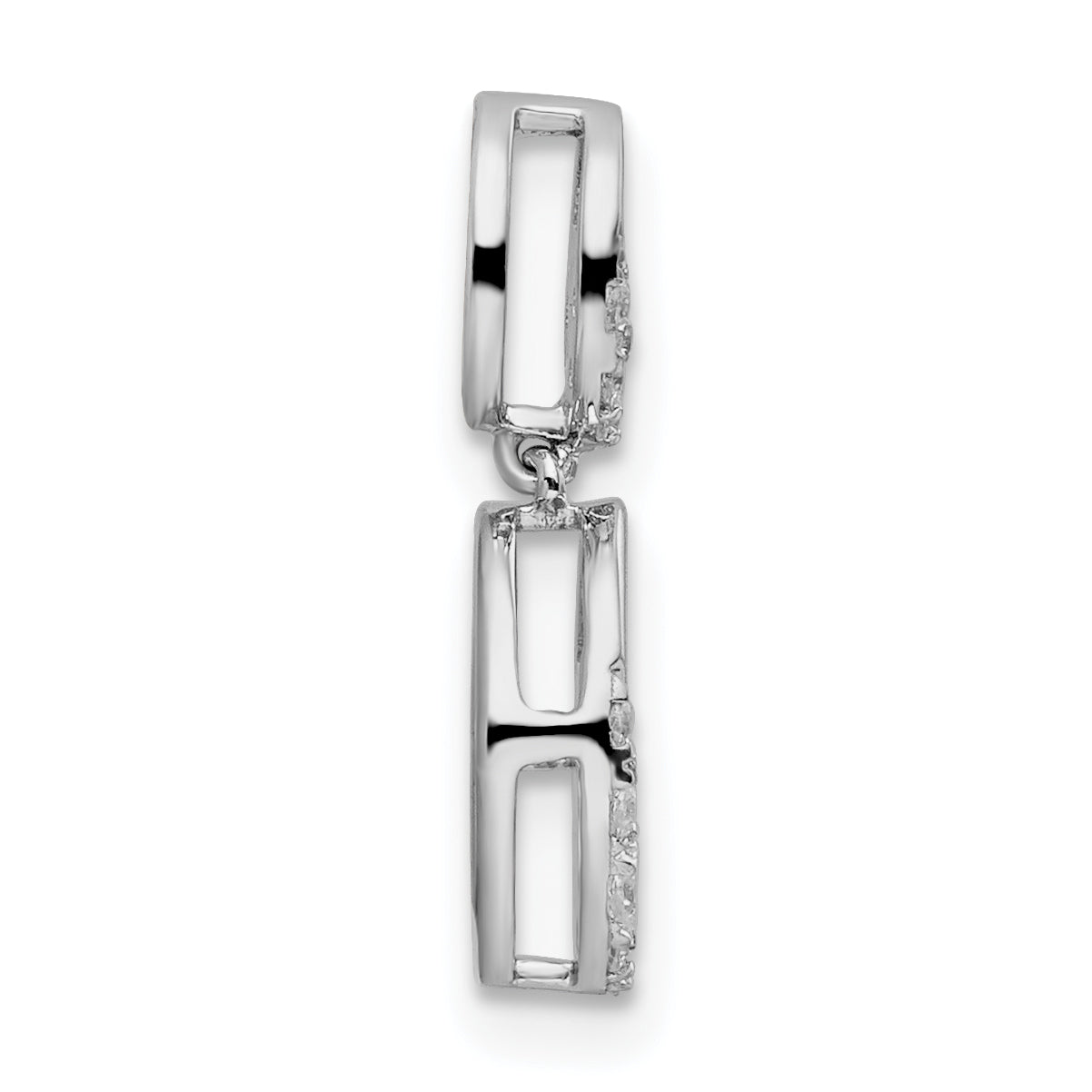 14k White Gold 1/5 carat Lab Grown Diamond VS/SI+ G+ Dangle Chain Slide Pendant Secondary image