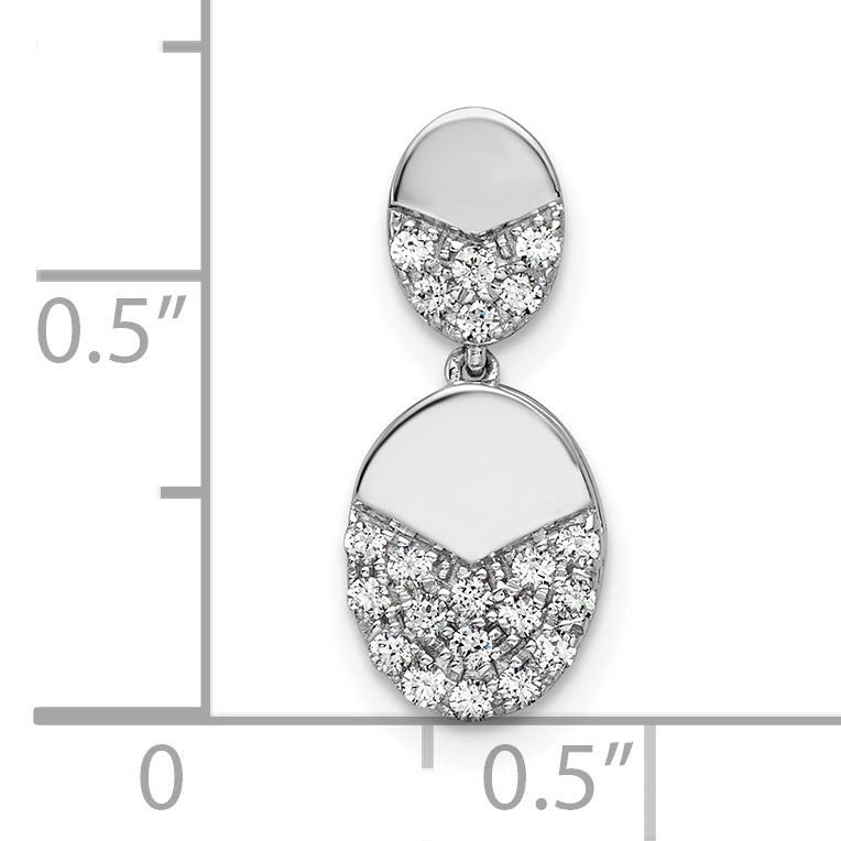 14k White Gold 1/5 carat Lab Grown Diamond VS/SI+ G+ Dangle Chain Slide Pendant