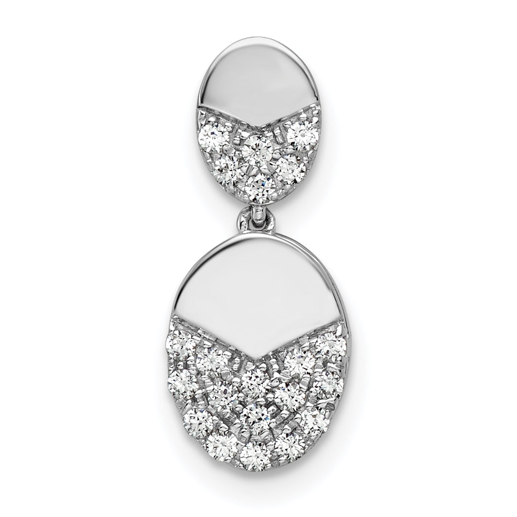 14k White Gold 1/5 carat Lab Grown Diamond VS/SI+ G+ Dangle Chain Slide Pendant