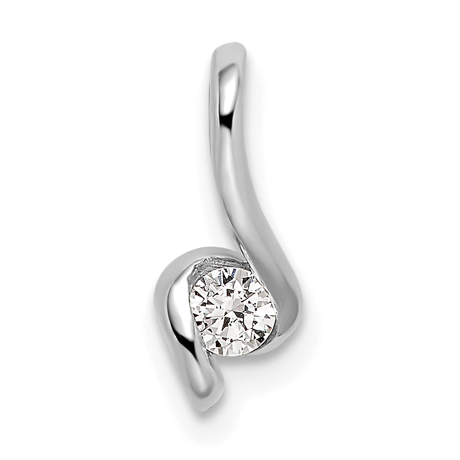 14k White Gold 1/10 carat Lab Grown Diamond VS/SI+ G+ Complete Fashion Pendant Main image