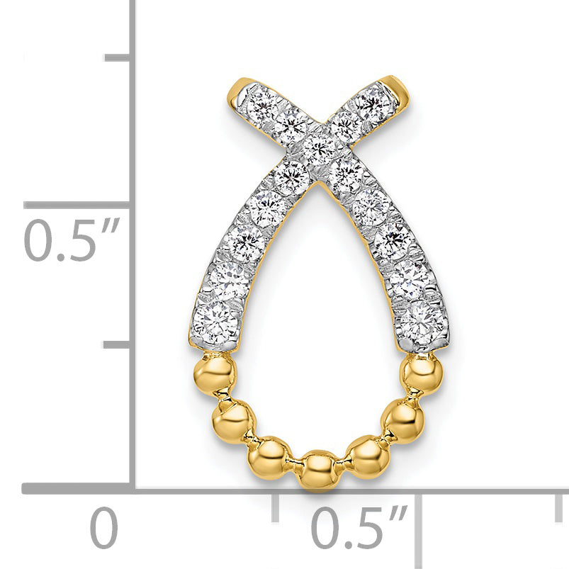 14K Lab Grown Diamond VS/SI+ G+ Teardrop Pendant