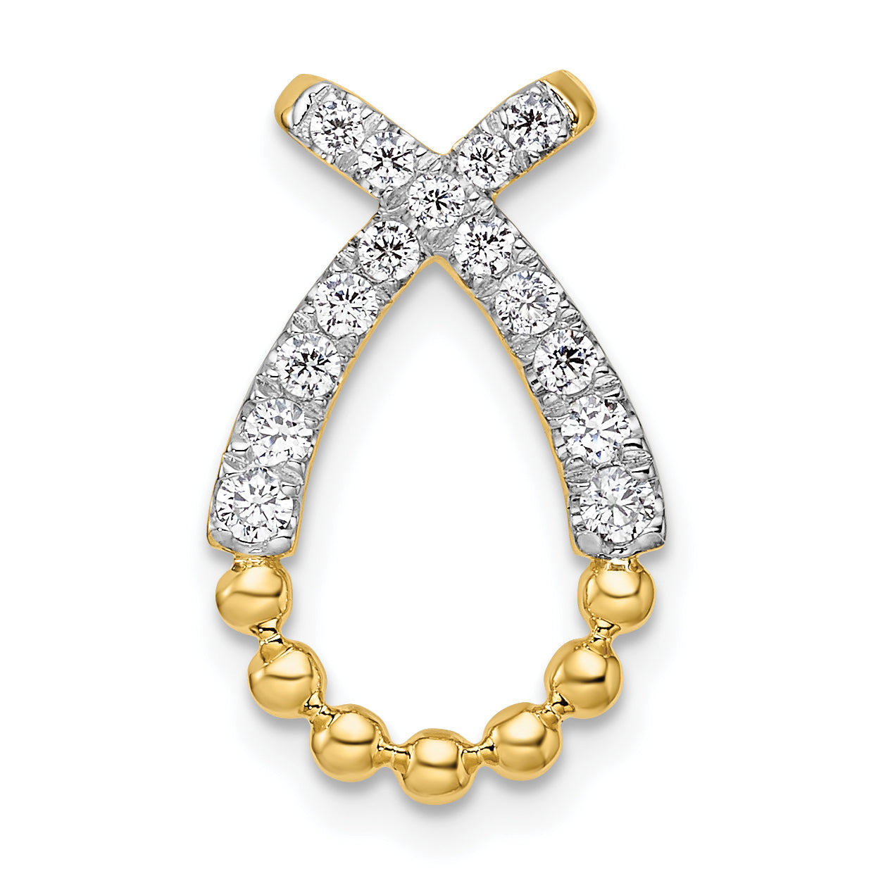 14K Lab Grown Diamond VS/SI+ G+ Teardrop Pendant