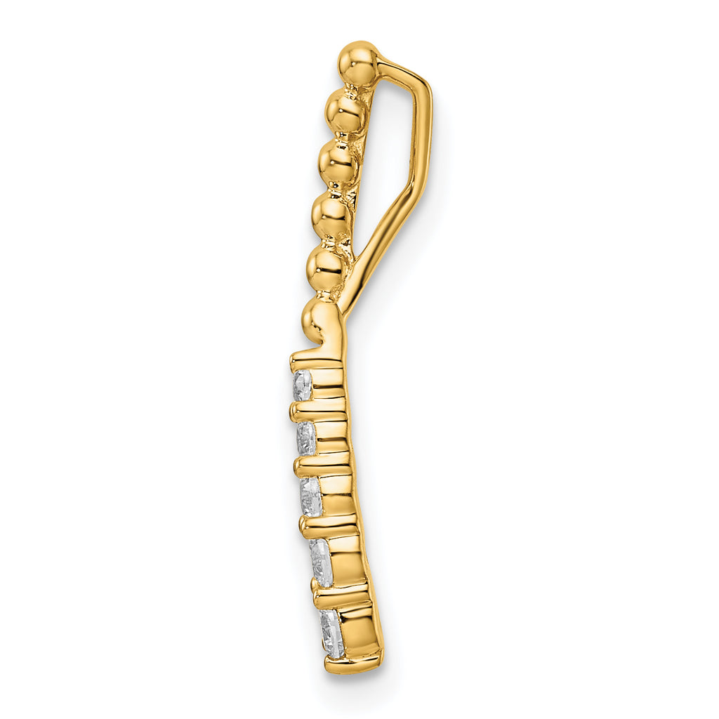 14k 1/5 carat Lab Grown Diamond VS/SI+ G+ Fashion Bar Chain Slide Pendant