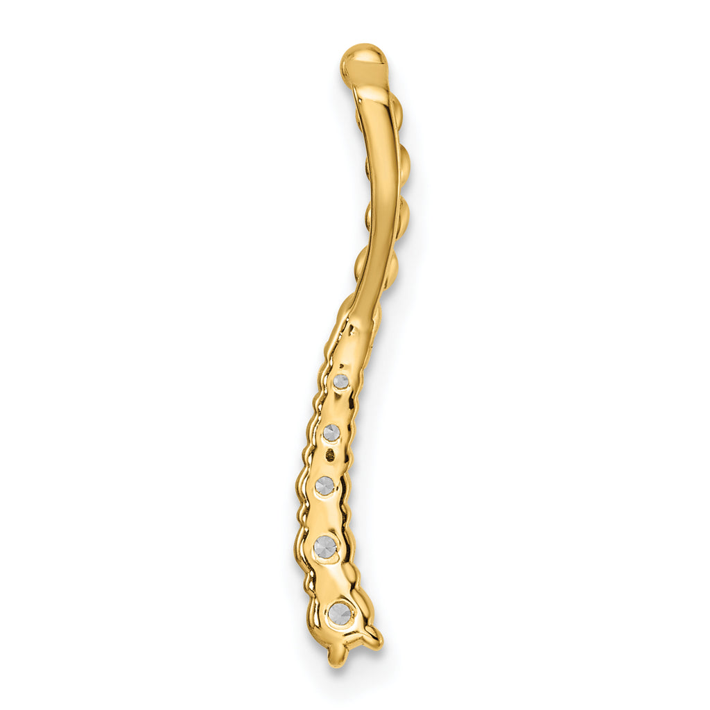 14k 1/5 carat Lab Grown Diamond VS/SI+ G+ Fashion Bar Chain Slide Pendant