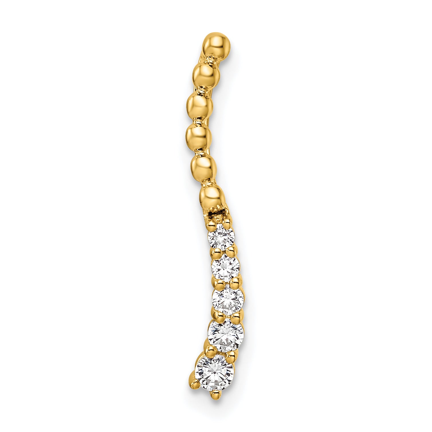 14k 1/5 carat Lab Grown Diamond VS/SI+ G+ Fashion Bar Chain Slide Pendant